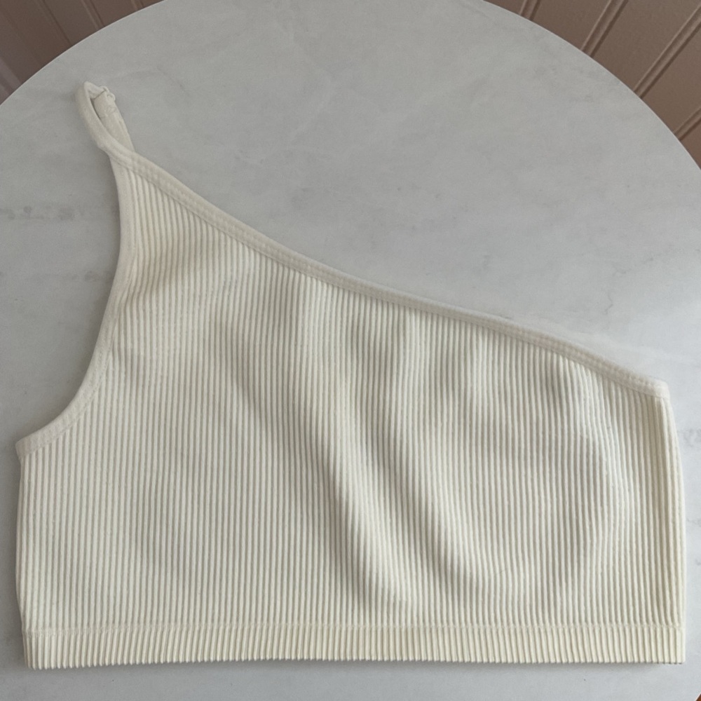 UO Out From Under One Shoulder Ribbed Bra Top